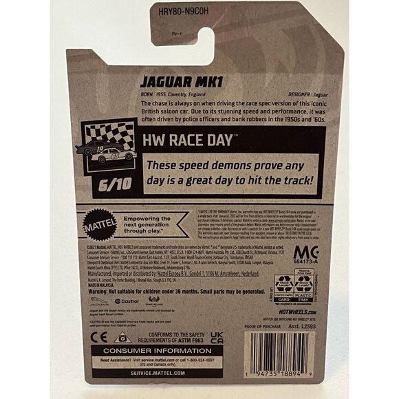 Hot Wheels Jaguar MK1 HW Race Day 2024 Gray Collector Car 127/250 - Picture 2 of 7